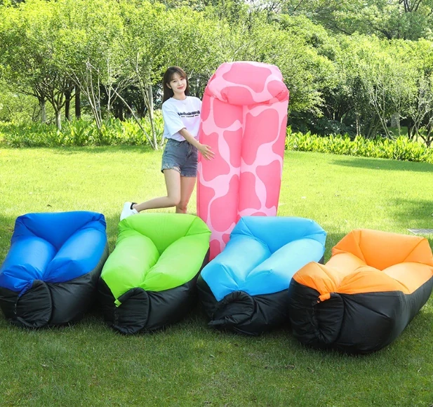 Nafukovací vak Lazy bag dvojvrstvový - modrý