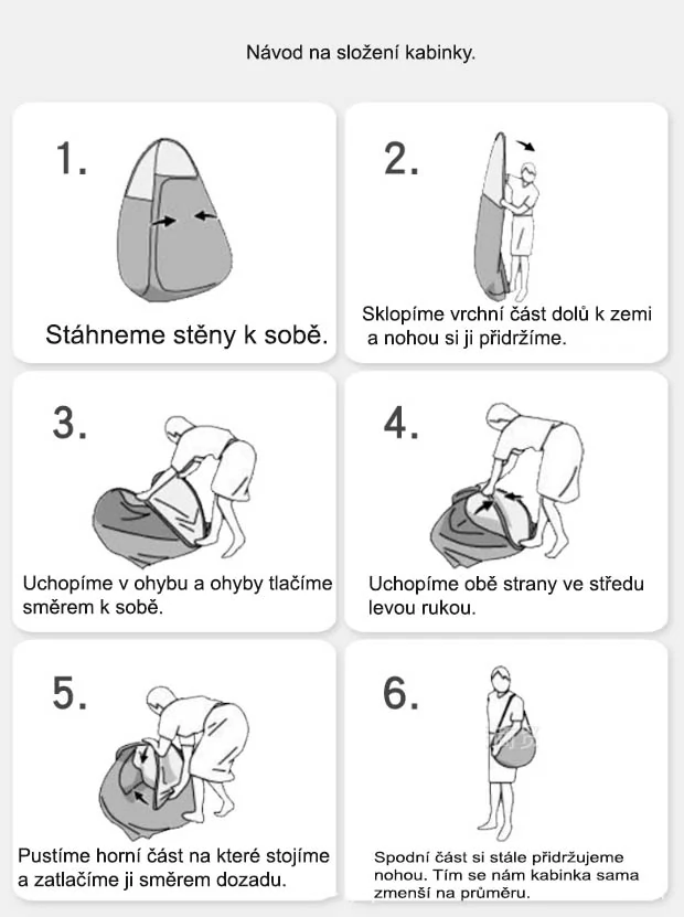 Skladacia kempingová kabínka 150x190cm, prezliekacia kabínka