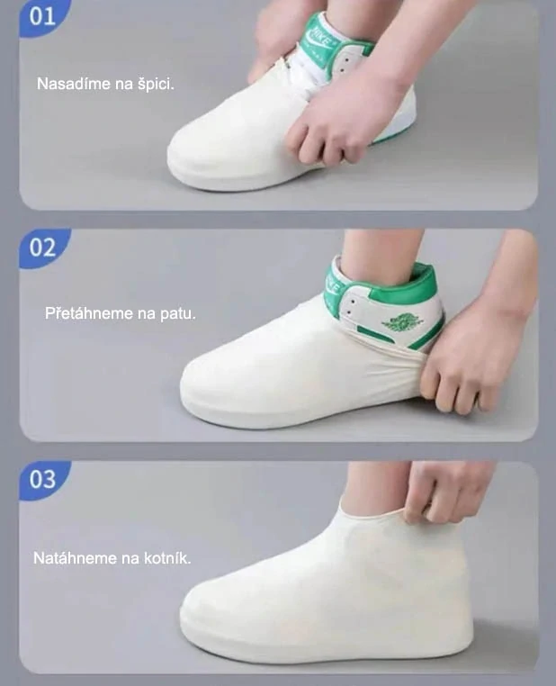 Ochranné pláštenky na topánky, 41-47 biele, návleky na topánky do dažďa