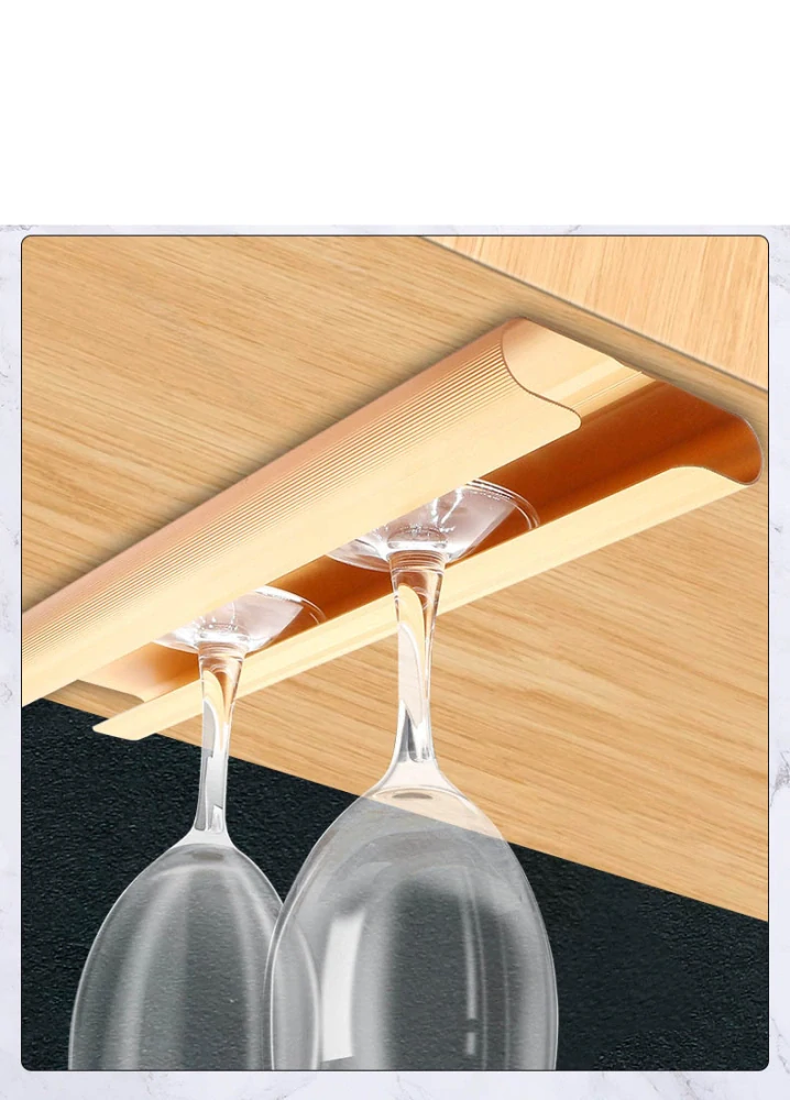 Držiak pohárov pod kuchynskú linku strieborný matný