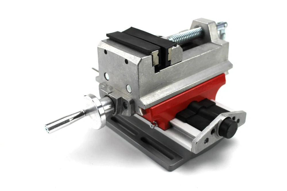 Krížový pracovný stôl 190x125mm červený hliník, zverák