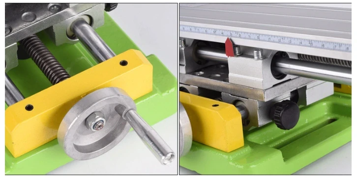 Krížový pracovný stôl 350x100mm zelený hliník