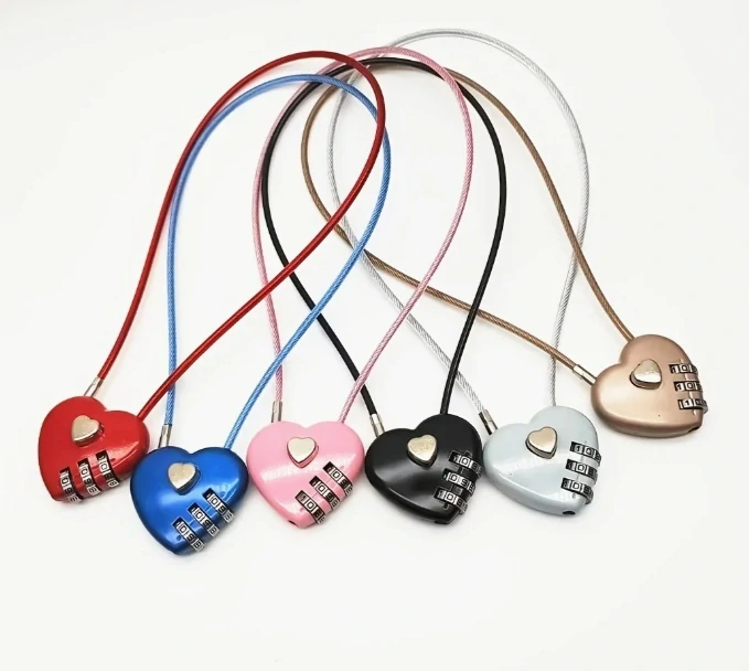 Lankový numerický zámok srdca čierny 30cm