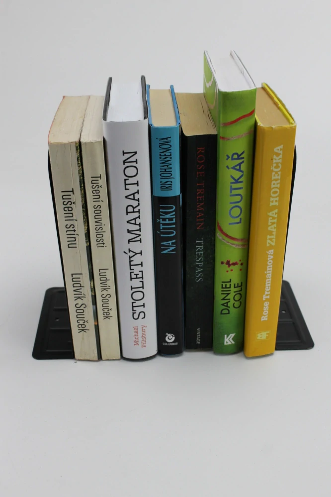 Zarážka na knihy čierna 190x125mm 1ks