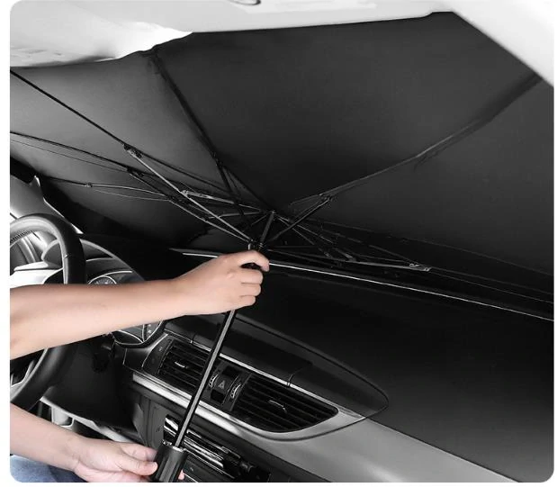 Slnečná clona dáždnik na čelné sklo do auta 120x65cm