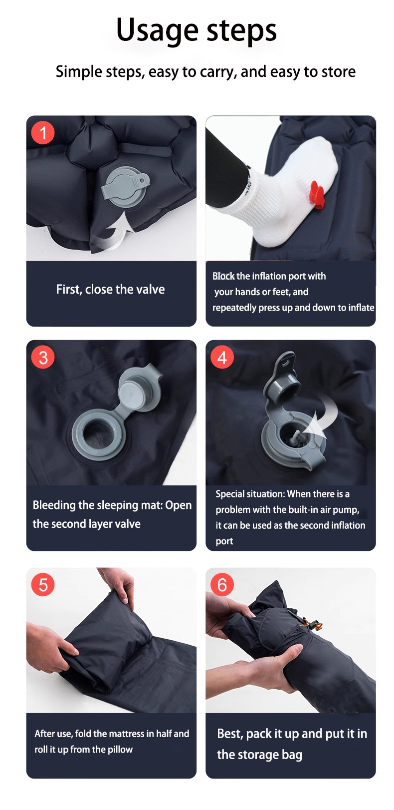 Samonafukovacia turistická karimatka so vstavanou pumpou military zelená