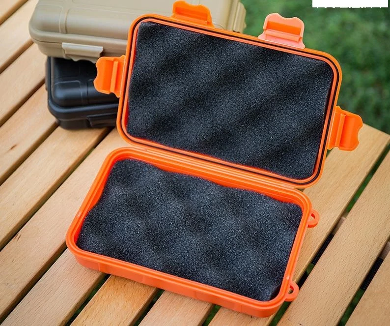 Vodotesný box na uloženie náradia EDC na prežitie v prírode S čierny