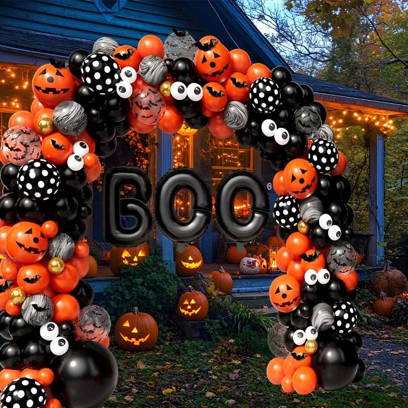 Párty balóniky, balóniková girlanda halloween BOO 141ks