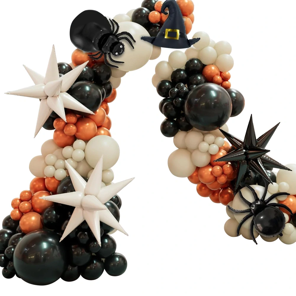 Párty balóniky, balóniková girlanda halloween pavúky 138ks