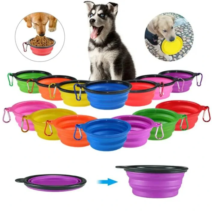 Silikónová skladacia miska pre psa 1000ml zelená