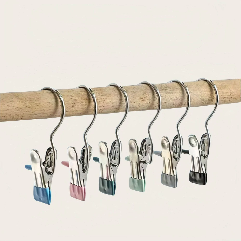 Vešiak s klipom na oblečenie, šedý, 5ks