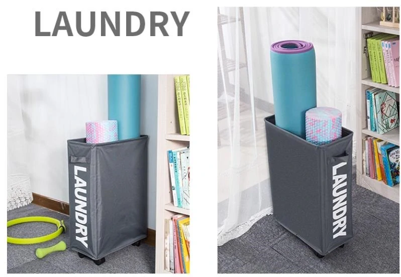Textilný kôš na bielizeň kompaktný šedy