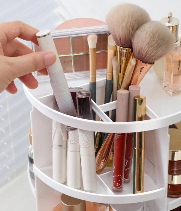 Otočný kozmetický organizér menší - biely