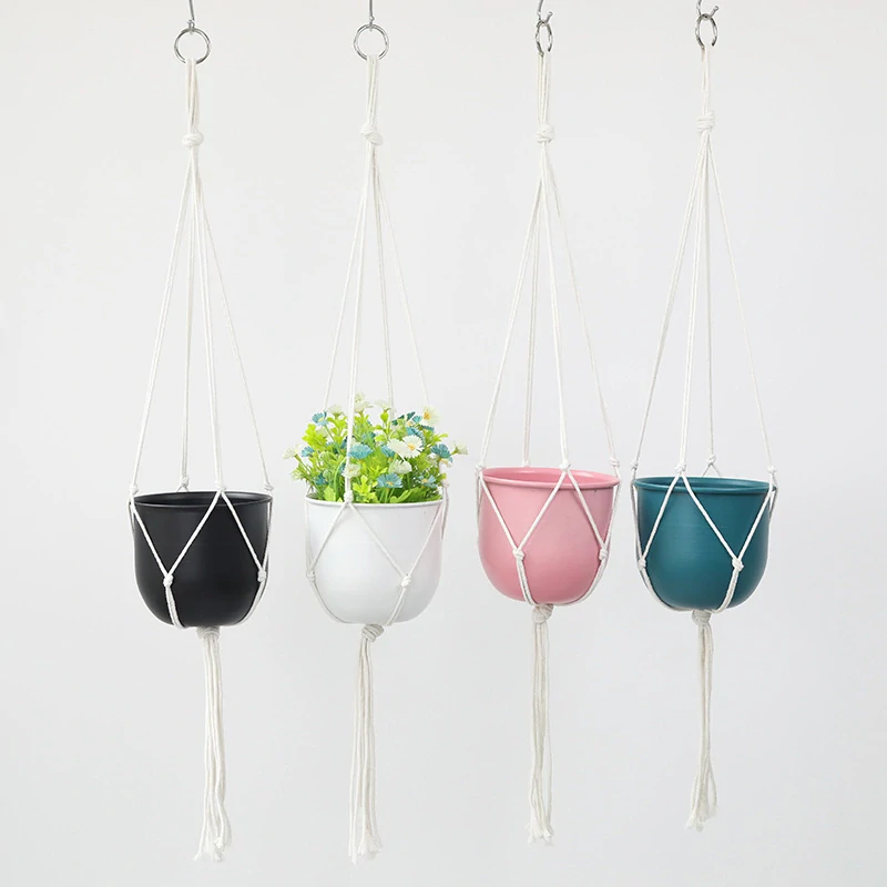 Záves na kvetináč - 90cm, biela bavlna