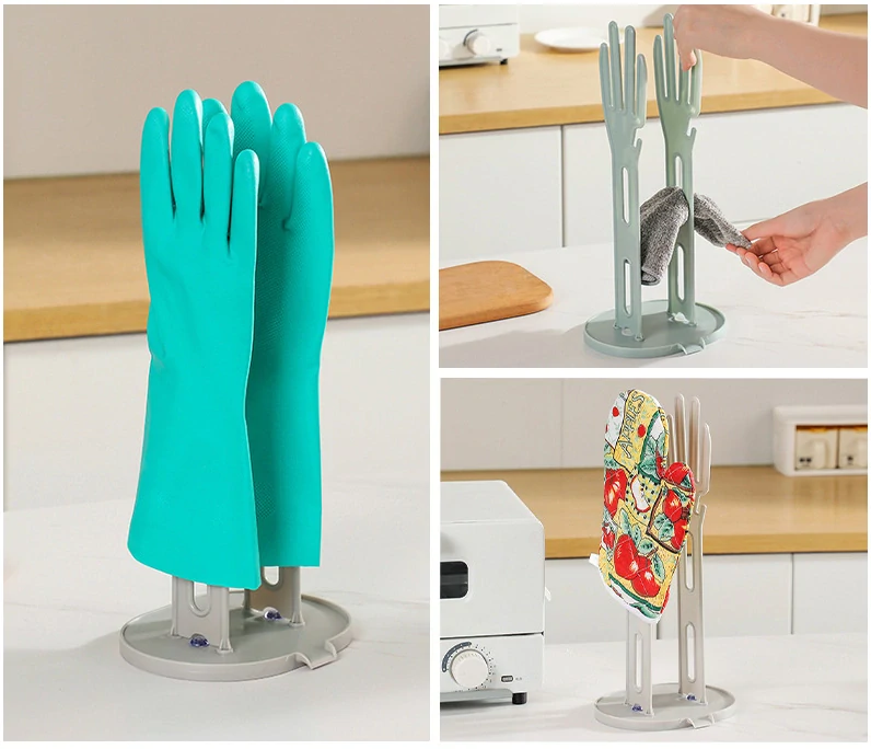 Stojan na sušenie rukavíc s prísavkami - šedý