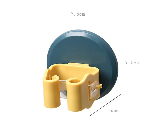 Samolepiaci nástenný držiak na mop zeleno žltý