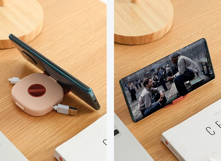 Naviják na usb kábel, navíjač na slúchadlá - biely