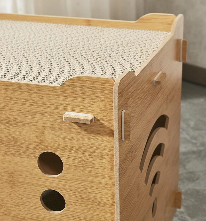 Domček pre mačky a malé psy 2v1 so škrabadlom