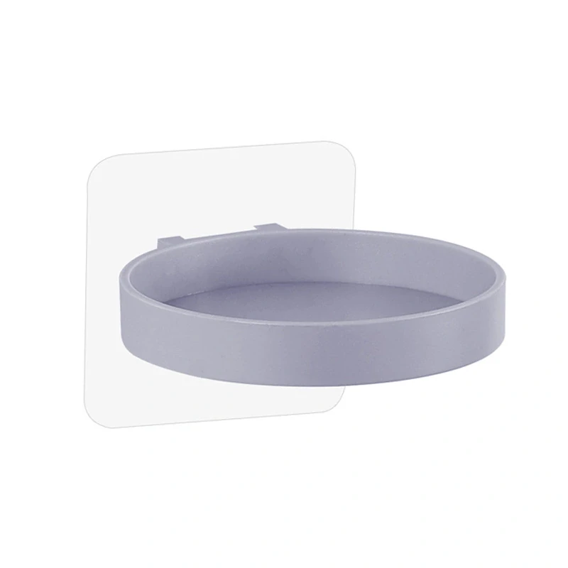 Samolepiace mini okrúhla nástenná polička – sivá