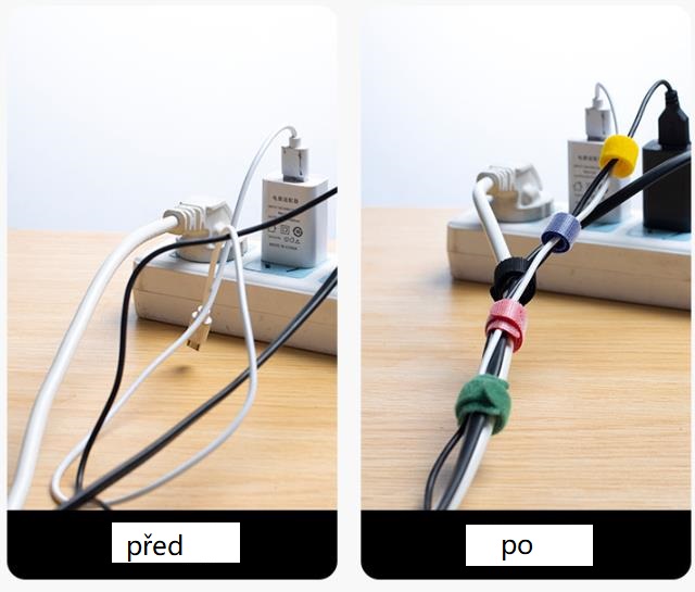24 x Opasok na suchý zips, organizér káblov 150x12mm zelena