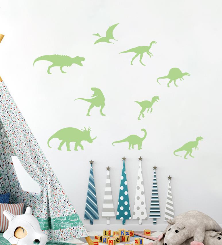 Sada svietiacich samolepiek – Dinosaury (10 ks)