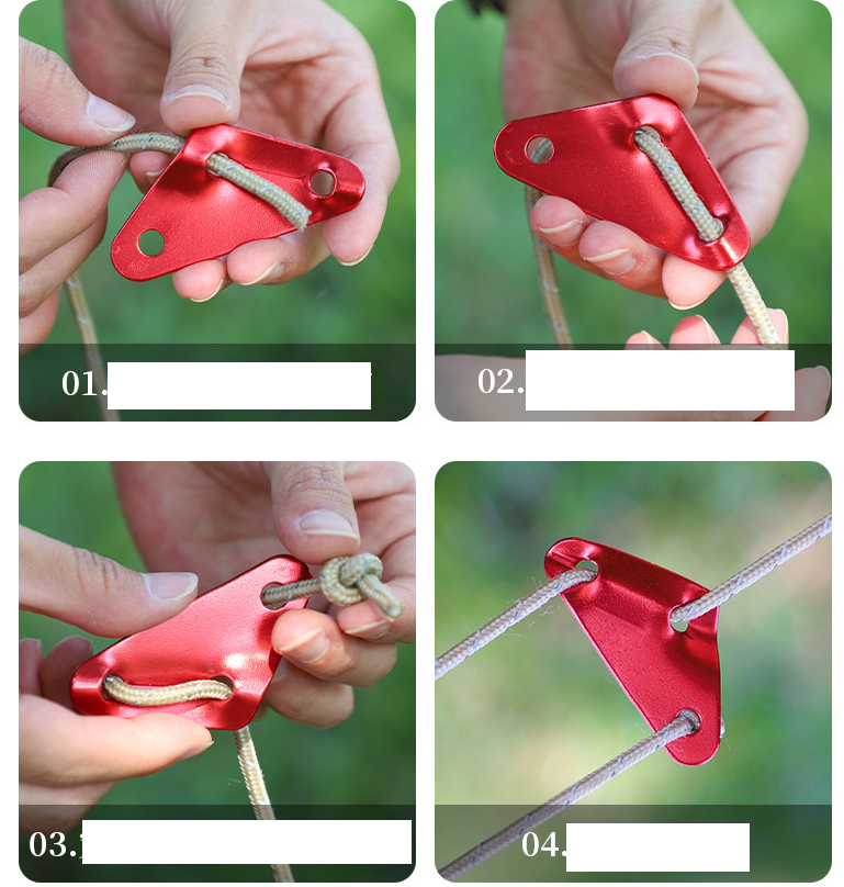 Hliníkový trojitý napinák lana – modrý (1 ks)