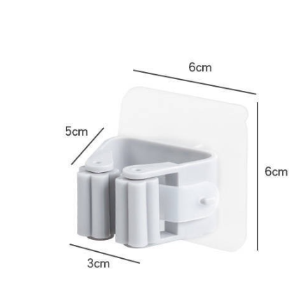 Samolepiaci držiak na zmetáky a mopy, sada 5 ks (biela)