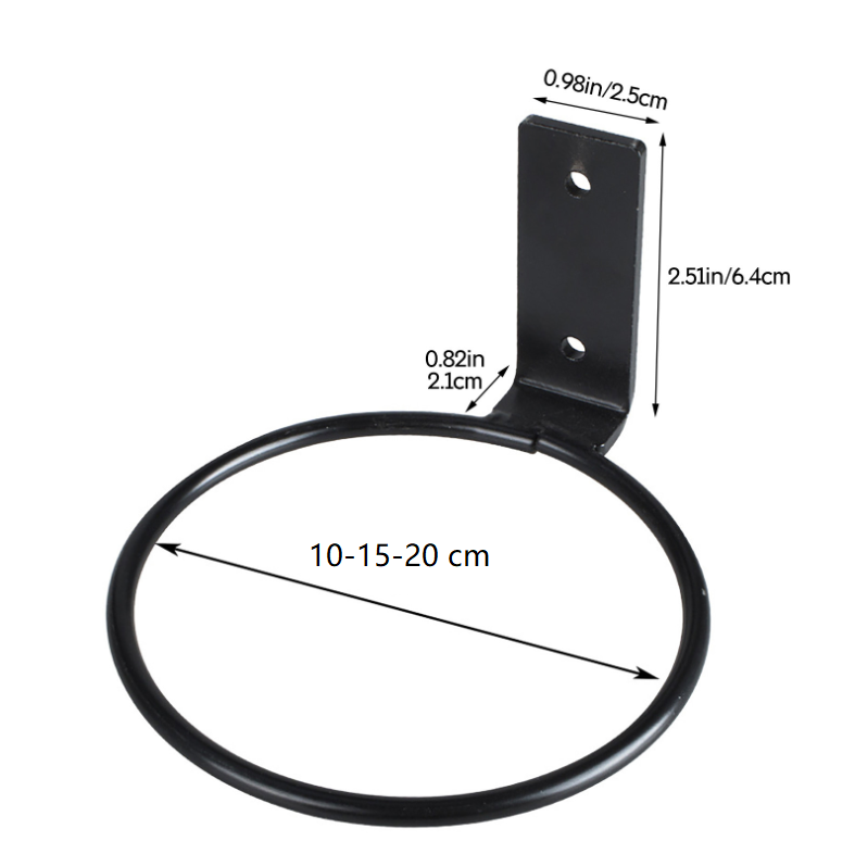 Kovový nástenný držiak na kvetináč - priemer 15 cm (1 ks)