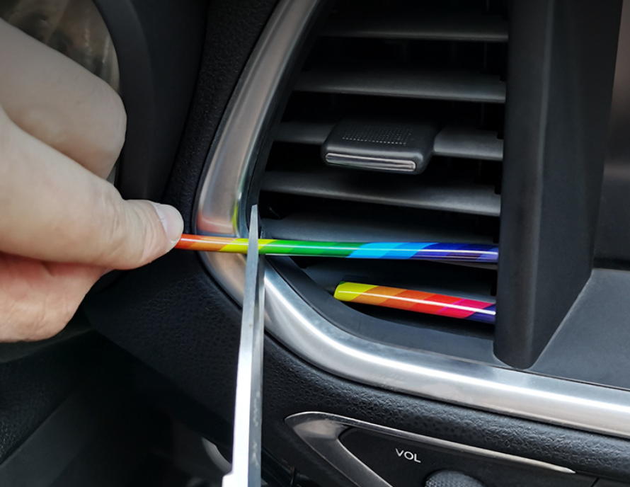 Dekoračné lišty do ventilácie auta (10 ks) - fialová