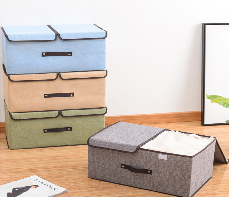 Skladací úložný box s vekom – malý zelený