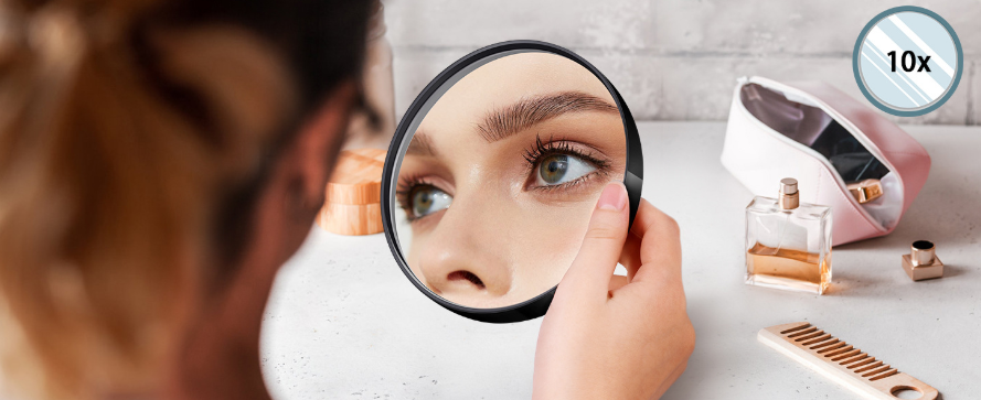 10x zväčšujúce zrkadlo na zrkadlo