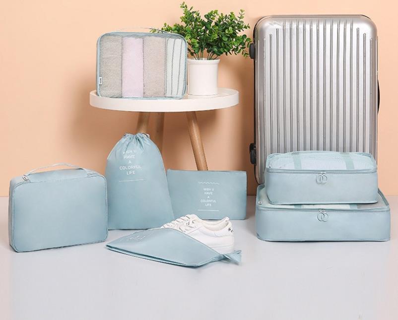 Sada 7ks cestovných organizérov do kufra - béžový