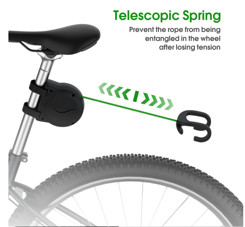 Ťažné lano na bicykel, samonavíjacie