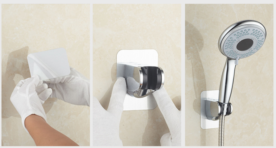 Držiak sprchovej hlavice – samolepiaci, nastaviteľný (1 ks)