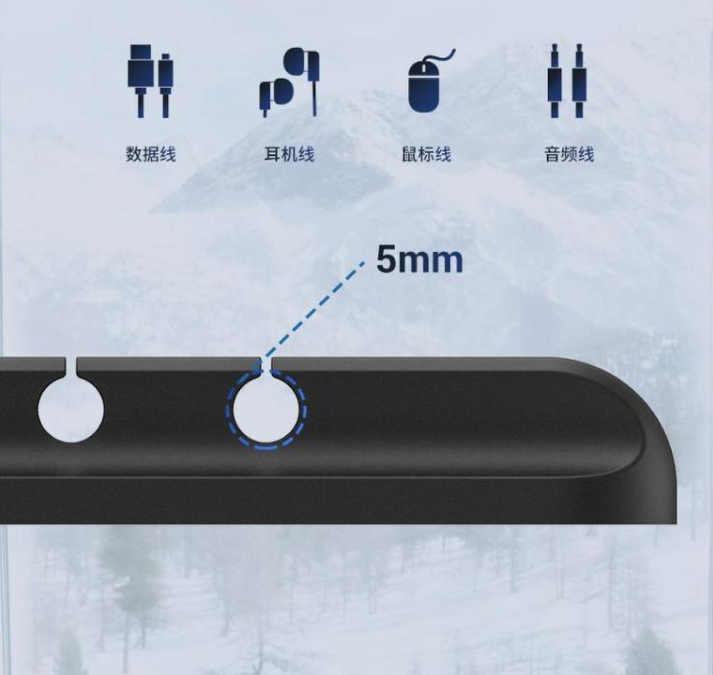 Organizér káblov na stôl - 5 slotov (čierny)