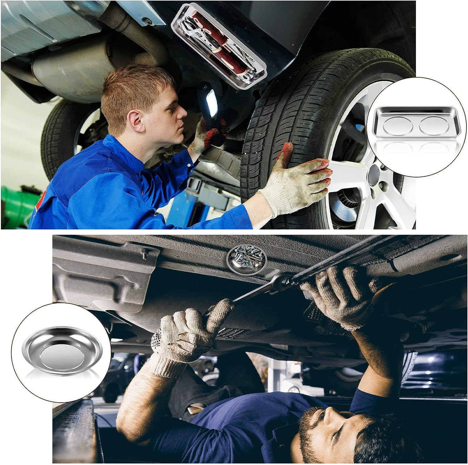 Magnetická miska na skrutky - nerezová 150x65mm