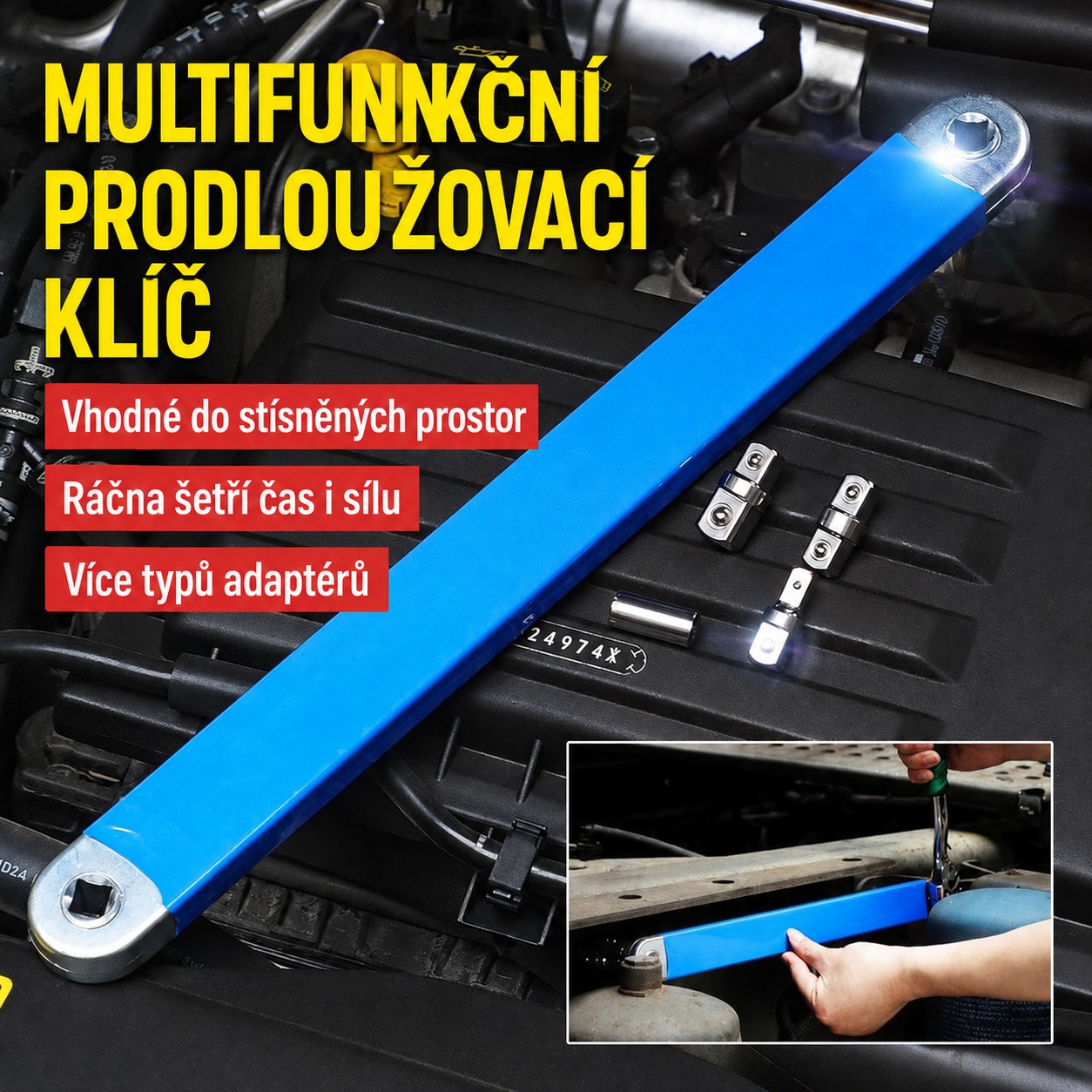 Multifunkčný predlžovací kľúč s adaptérmi ELEMENTRIX