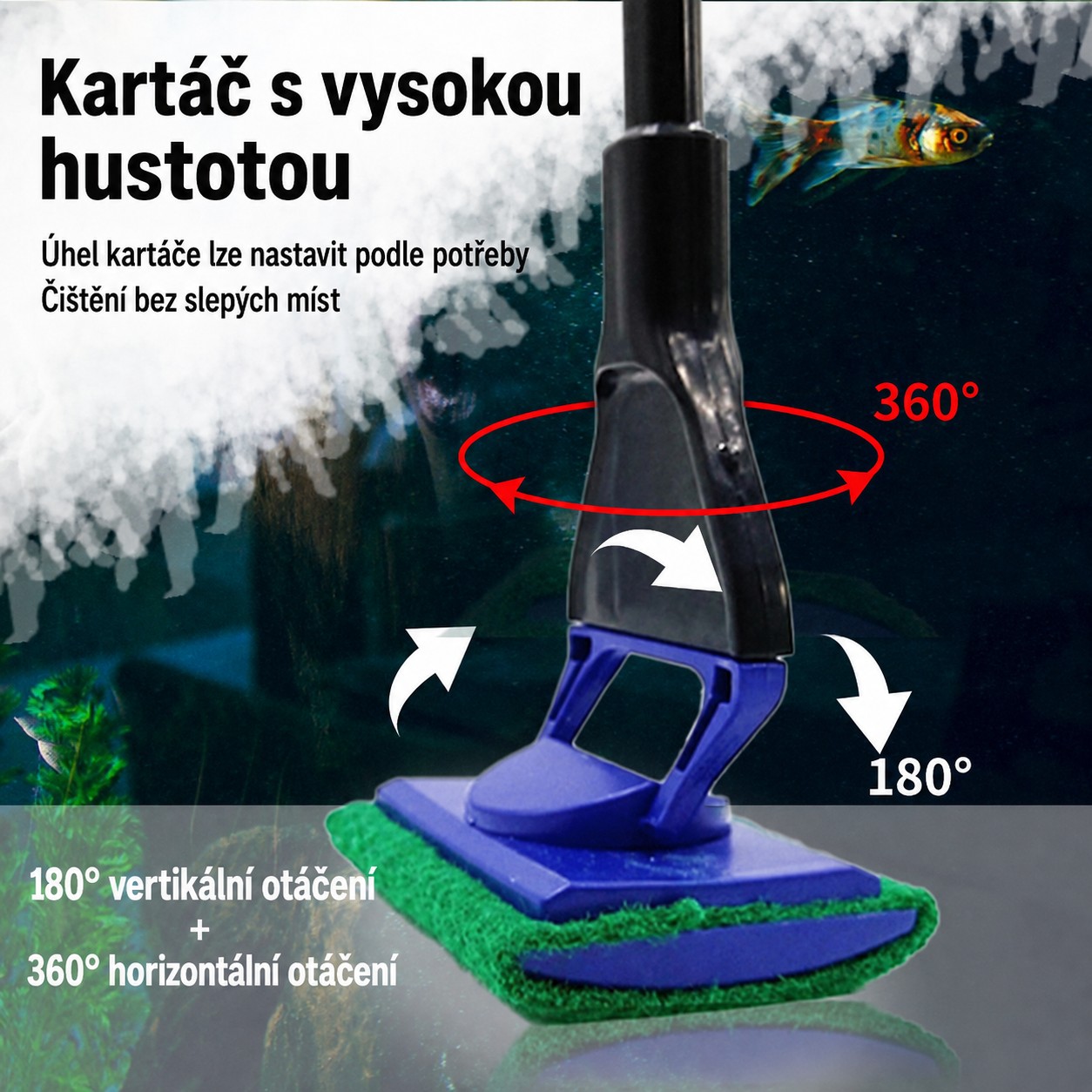 Čistiaca sada do akvária 5 v 1 s vymeniteľnými nástavcami