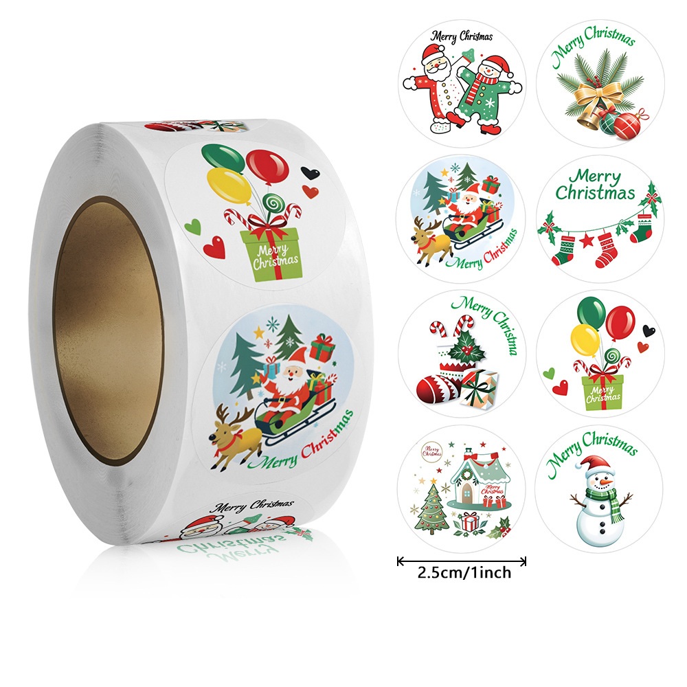 Samolepky Santa, vianoce, 500 ks