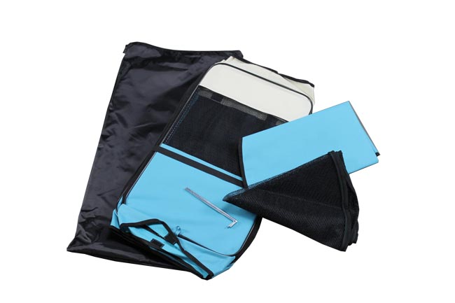 Klietka kruhová, skladacia, látková, výbehy, veľkosť XXL svetlo modrá