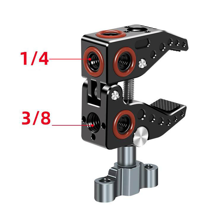 Video svěrka se závity 1/4" a 3/8" CNC
