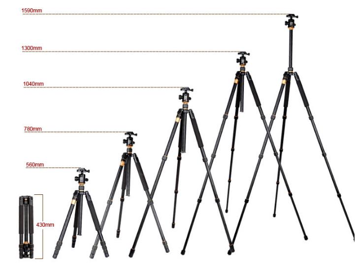 Hliníkový stativ tripod s hlavou 159cm
