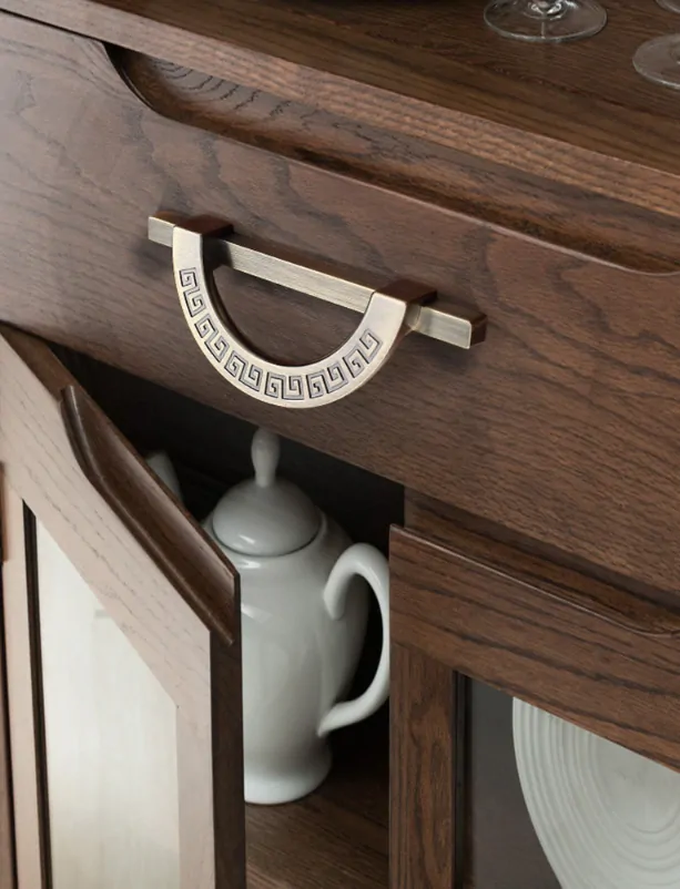 Šuplíkové, dveřní madlo čínský neo styl 6246-96 číerny bronz