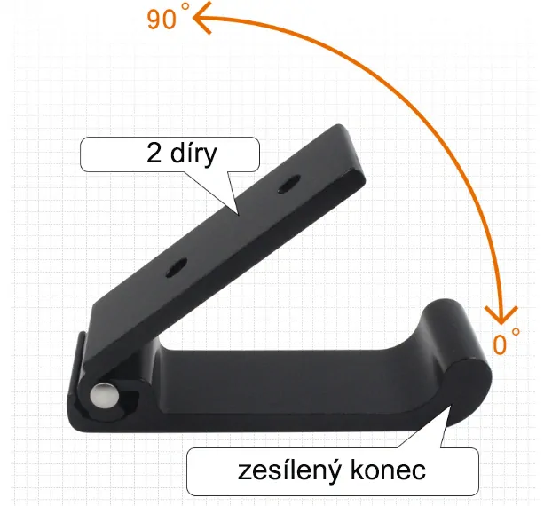 Sklopný háčik na šaty menší čierny