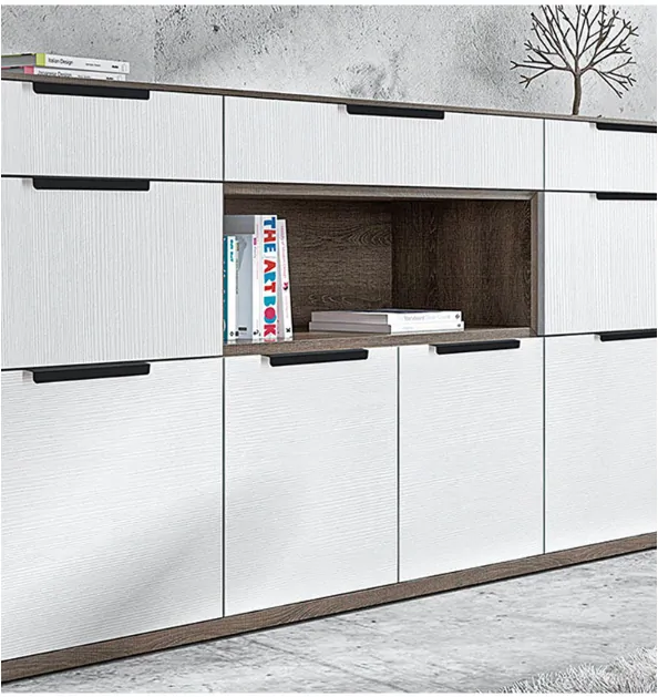 Profilová nábytková úchytka 300mm 6805 horná čierna