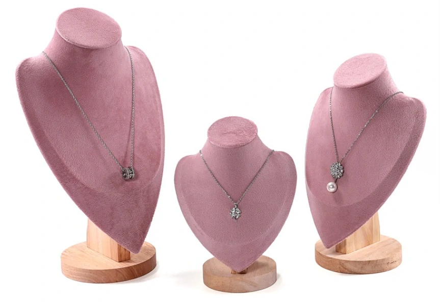 Stojanček, dekolt na šperky výška 24cm růžová