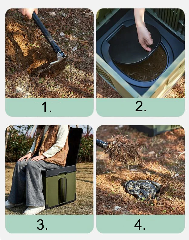 Skladací kempingový záchod, toaleta sivá 41cm