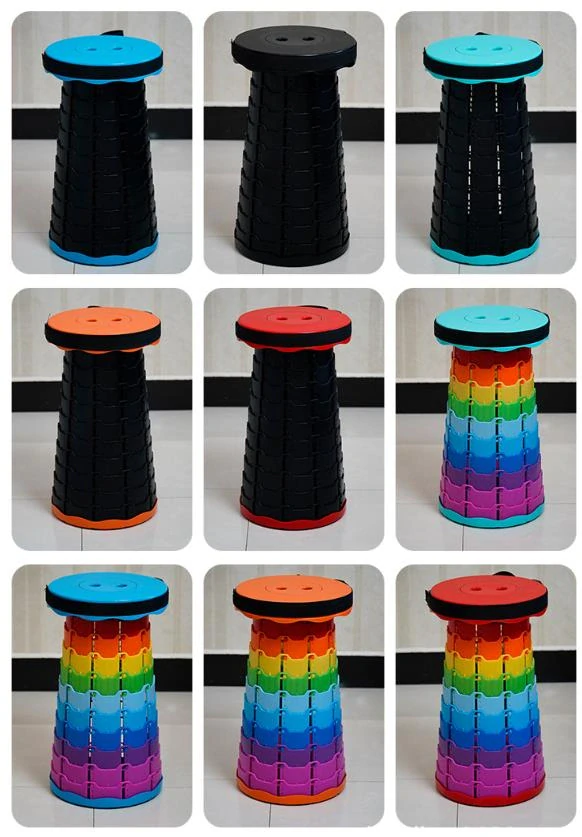 Teleskopická skladacia stolička oranžovočierna