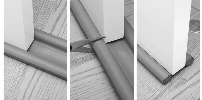 Obojstranná tesniaca lišta pod dvere, skladacia hnedá