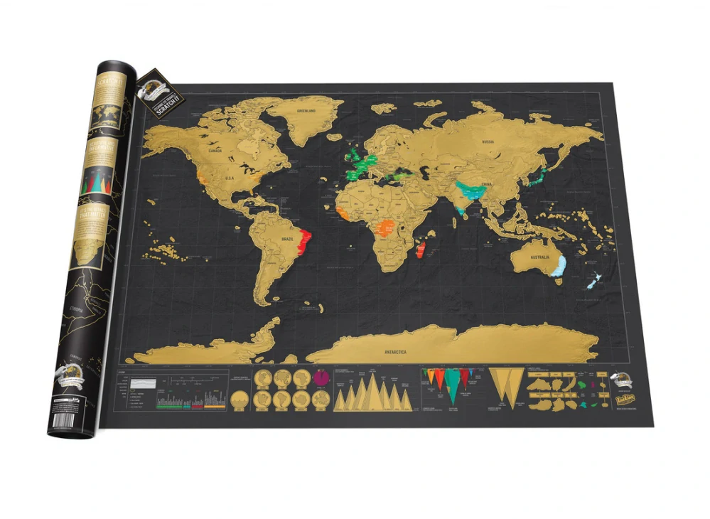Stieracia mapa sveta Deluxe variant č.1
